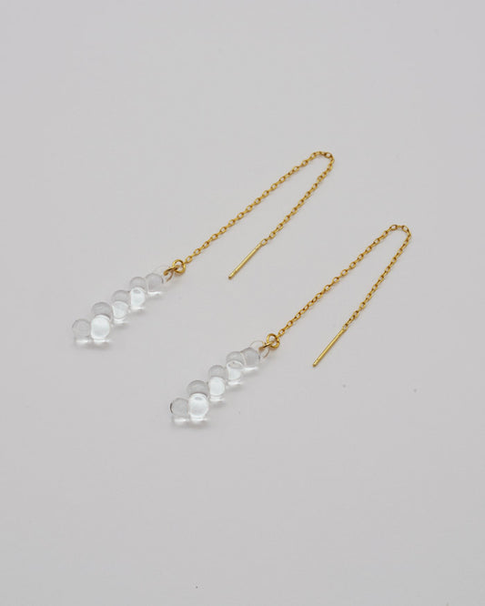 煌めく粒が集まってピアスに グロス