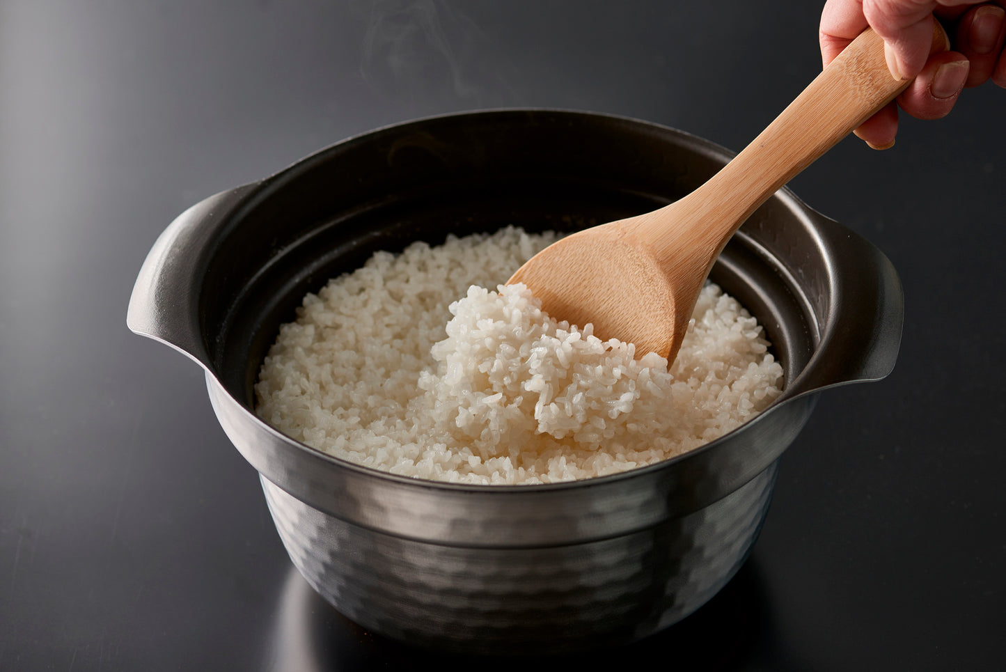 新しいご飯のかたち フタがガラスのIH対応 ご飯釜 雪平