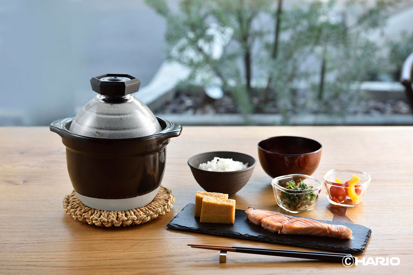 おいしさが見える フタがガラスのご飯釜