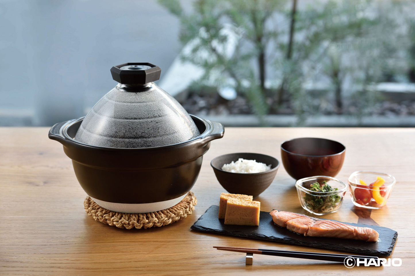 おいしさが見える フタがガラスのご飯釜