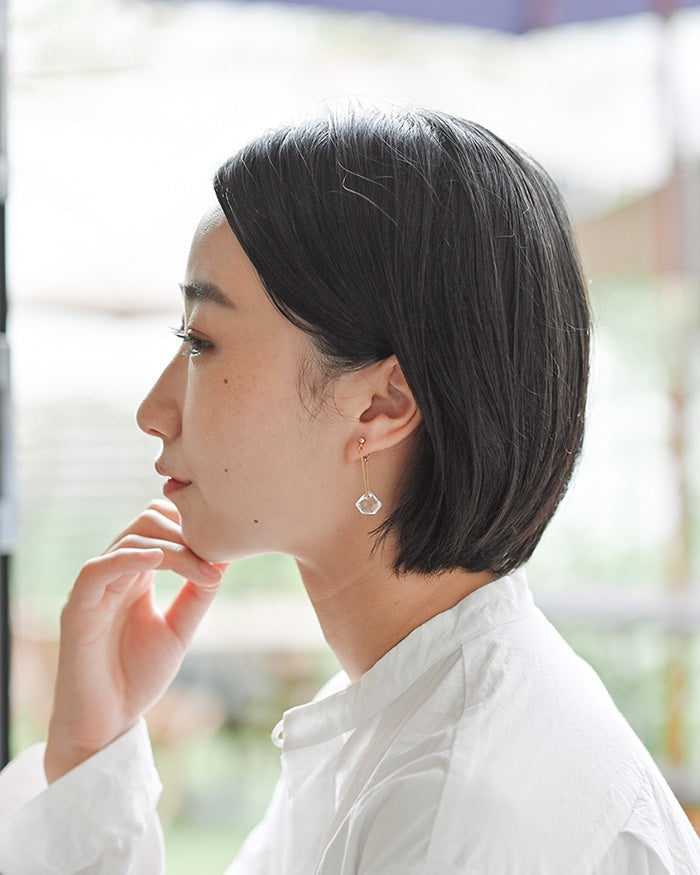 凛とした美しさ ピアス ダイヤモンド カレット