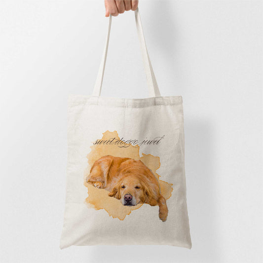 写真からつくるペットの似顔絵アートキャンバストート