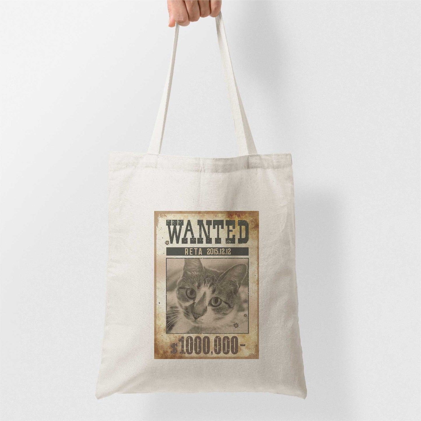 写真からつくるペットの似顔絵アートキャンバストート